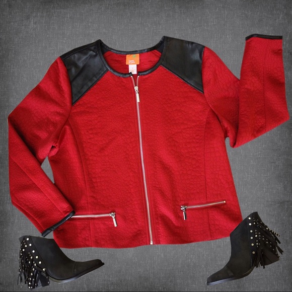 Hearts of Palm Jackets & Blazers - NWOT Hearts of Palm Red & Black Jacket Size 18